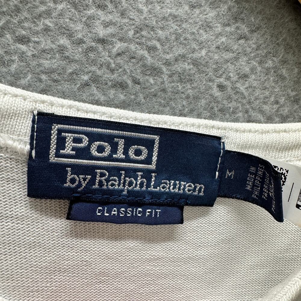 Polo Ralph Lauren Shirt Womens Medium Nautical Stripe Blue White Cotton Naval - Picture 2 of 9